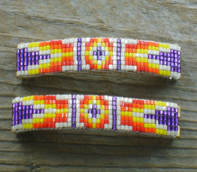 Native American Beaded Barrettes - Sunset